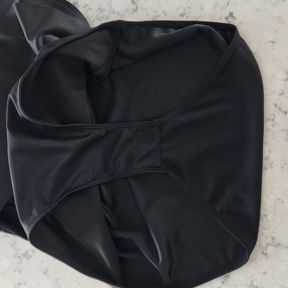 Black One-Shoulder Ruffle Swimsuit - Picture 14 of 14